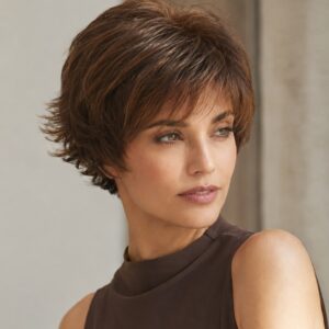 Peluca modelo Luisa, pelo sintetico estilo corto y para quimioterapia