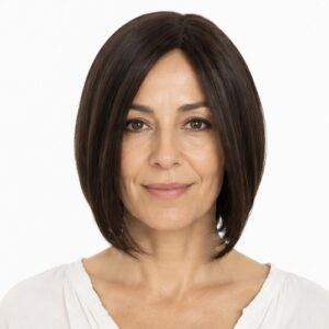 vista frontal corte bob modelo virgina peluca sintetica